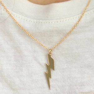 Gold filled lightning bolt necklace